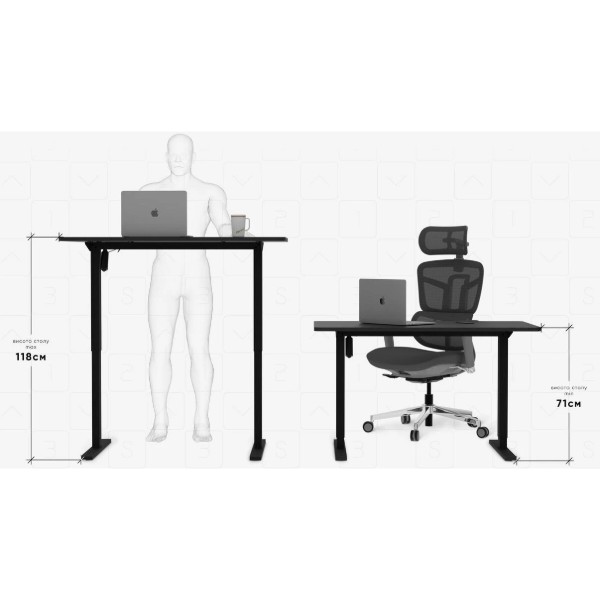 Фото - Стол с электрорегулировкой высоты Mealux PowerDesk Lite Black (EVO-201 Lite B/B)